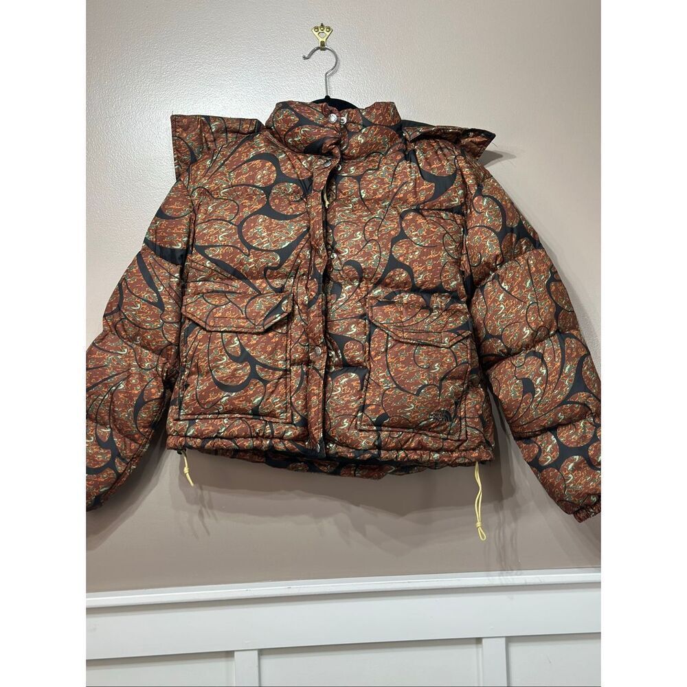 NWOT The North Face Printed 71 Sierra Down Short Hooded Puffer Jacket Women’s XS - Picture 2 of 14
